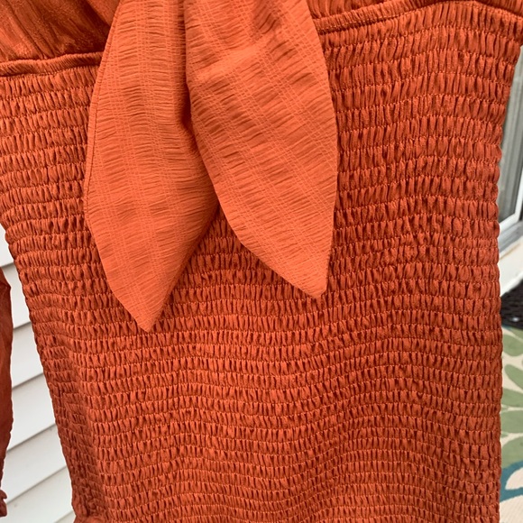4/$15 NWOT Storia Terracotta smocked bodycon dress - Picture 5 of 7